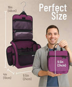 D&D Wanderlust Hanging Travel Toiletry Bag for Women & Men (1 Pack Purple)