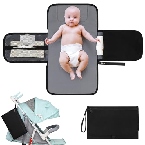 Portable Diaper Changing Pad (Black-Style A)