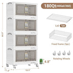 180Qt Stackable Storage Bins with Lid (White / 45QT-4Pack)