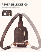 Small Sling Bag for Women Leather Crossbody Fanny Packs Chest Bag for Women Coffee (1-coffee)
