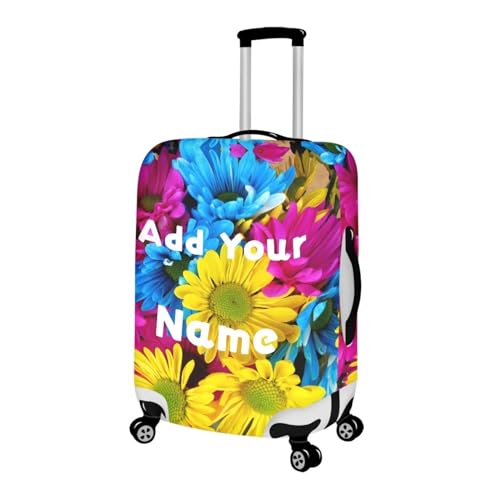 Customized Luggage Cover for Suitcase Personalized Name Suitcase Cover Fit 30 (XL(for 30-32 inch luggage) / Name Colorful Flower)