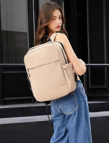Lightweight Travel Backpack Carry on Flight Approved (Soft Khaki)