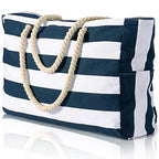 Beach Bags for Women Large Waterproof Beach Tote Bag Zipper Beach Bags Waterproof Sandproof Swim Pool Bag Large Tote (Dark Blue)