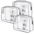 Clear Toiletry Bag TSA Approved Quart Size Travel Carry On (Gray / 3 Pack)