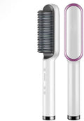Professional Anion Hair Straightener Comb, Beard Straightener Brush, Ceramic Plate Electric Hair Straightening Brush for Salon Results, Heating Straightener, Heated Electric Comb (White)