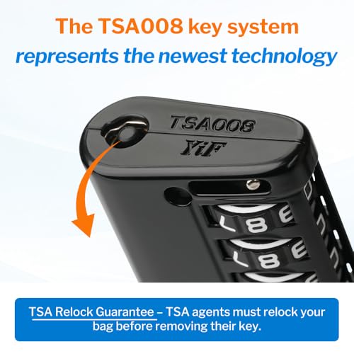 Open Alert Indicator TSA Approved Luggage Locks 4 Digit Combination TSA Travel Locks with TSA008 (Black)