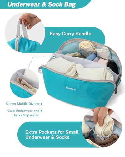 Compression Packing Cubes for Travel (Set of 10 / 10-Blue)