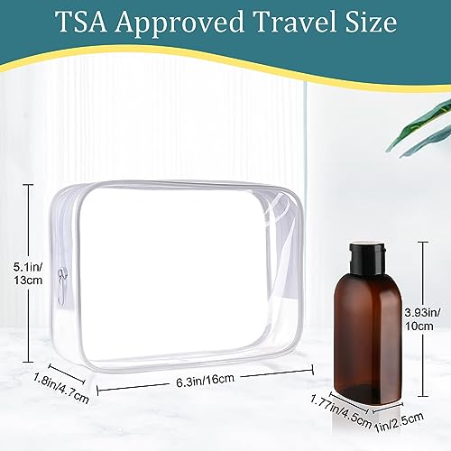 Travel Shampoo Bottles 4pcs 3.4oz Travel Bottles for Toiletries (3.4oz Brown - 4 Blank)