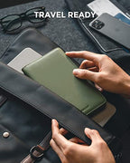 Passport Wallet for Travel RFID Blocking Premium Leather (Green)
