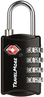 TSA Luggage Locks with 4 Digit Combination – Heavy Duty Set Your Own Padlocks by TravelMore