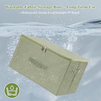Fabric Storage Bins with Zipper Lids (Green / Large (Pack of 1))