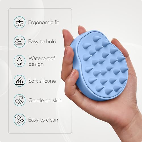 2 Pack Large Scalp Massager Scrubber Shampoo Brush for Hair Growth (New Pink & Blue)