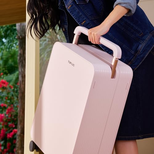 Balance 24" Wide Handle Suitcase Hardside Zipperless Luggage Pink (Sakura Pink / Checked 24'')