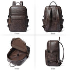 Vegan Leather Laptop Backpack for Women Fits 16 Inch Laptop (Two-toned Coffee)