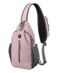 Crossbody Sling Backpack Sling Bag Travel Hiking Daypack (Pink / Small)