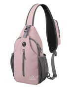 Crossbody Sling Backpack Sling Bag Travel Hiking Daypack (Pink / Small)