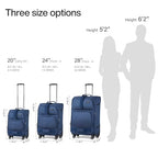 28 Inch Softside Expandable Checked Luggage with 4 Spinner Wheels (Blue / 28 Inch)