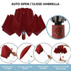 Inverted Umbrella for Rain (Wine / 46 Inch)