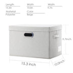 Collapsible Storage Bin with Lid [5 (Beige / M(5-Pack))