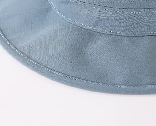 Mens UPF50+ Bucket Sun Hat Wide Brim UV Sun Protection Hat Summer Hat Fishing Cap Blue (Large-X-Large / Blue)