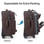 20 Inch Softside Expandable Carry On Luggage with 4 Spinner Wheels (Coffee / 20 Inch)