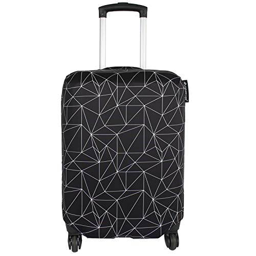Luggage Cover Fits 18 (S / Black Polygonal)