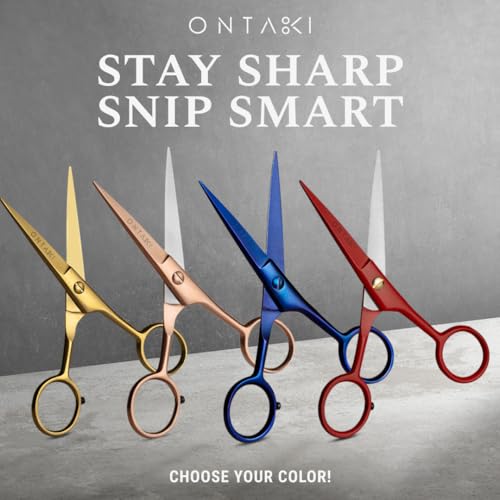 5" Beard & Mustache Scissor with Combs for Men (Rose Gold)