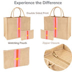 Large Beach Bag Jute Woven Pink and Red. Beach Bags for women. Versatile tote use as a Pool bag or Work tote (Red)