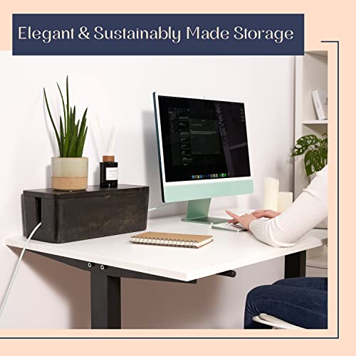 Large Cable Management Box (Rustic Black)