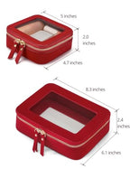 Clear Makeup Bag with Zipper (Red / Mini & Medium)