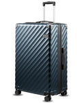 28 Inch Checked Luggage with Spinner Wheels (Checked-Large 28-Inch / Navy)