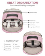 Laptop Backpack for Women (Light Pink / 17-Inch)