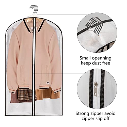 Hanging Clothes Storage with 4" Gusseted Garment Covers (24"x40"x4"/ 6 Pack)