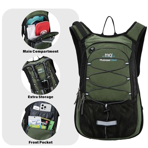15L Insulated Hydration Backpack Pack with 2L Water Bladder Lightweight Hiking Backpack Bag for Women Men Daypack for Hiking Running Festival Camping Biking