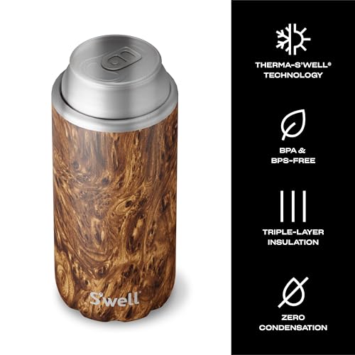 Stainless Steel Chiller Triple (12oz Slim Cans and Bottles / Teakwood)