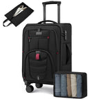 Carry On Luggage 22x14x9 Airline Approved with TSA Lock for Business Trip (22 Inch - Carry-On / Black)