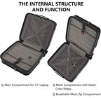 16" Carry on Luggage with 2 Laptop Compartments Airline Approved (Black / 16 Inch)