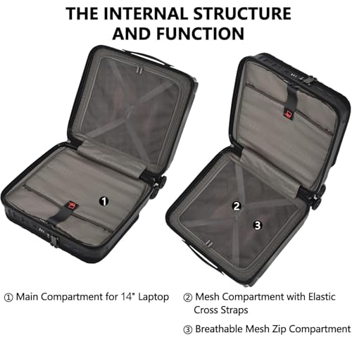 16" Carry on Luggage with 2 Laptop Compartments Airline Approved (Black / 16 Inch)