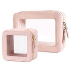 Clear Makeup Bag Set (Pink / Compact Duo)