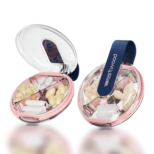 Easy Grip Round Small Pill Organizer (Round Blue)