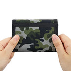 RFID Blocking Canvas Wallet for Men and Women (Camo Green)