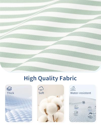 Packing Cubes for Travel (Mint Green Stripe / 7 Set)