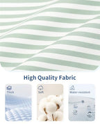 Packing Cubes for Travel (Mint Green Stripe / 7 Set)