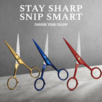 5" Beard & Mustache Scissor with Combs for Men (True Red)