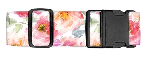 Luggage Straps for Suitcases Travel Belt Accessories (Watercolor Red Flowers)