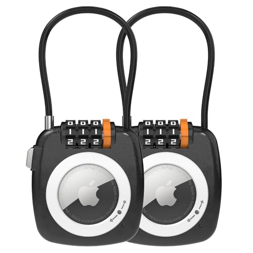 Compatible with Apple AirTag Secure Lock with Wire Cable (BLACK*2)