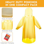 6 20 & 50 Pack Disposable Rain Ponchos for Adults (Orange / 50 Pack)