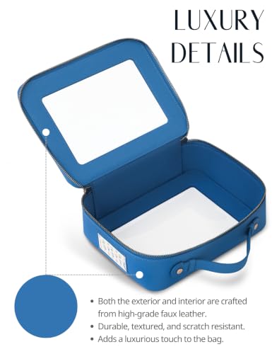 Clear Large Mahjong Tile Bag with Zipper & Handle Cornflower Blue (Cornflower Blue / Large Luxe)