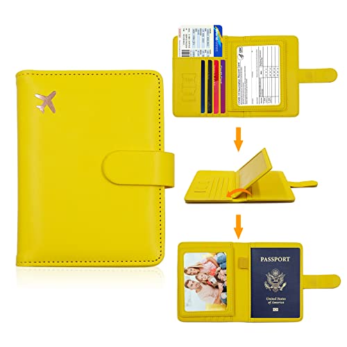 RFID Passport Holder for Travel Women (Yellow)