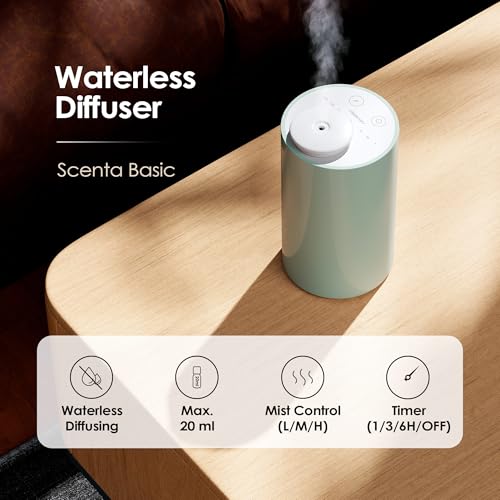 AN6 Waterless Diffuser for Essential Oil for Home (Green Lily)
